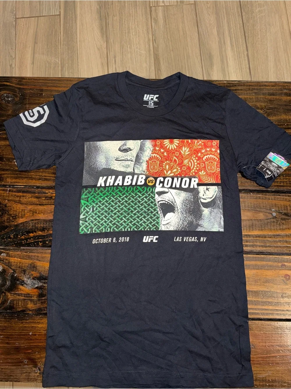 UFC Official Khabib vs Conor McGregor black graphic t-shirt